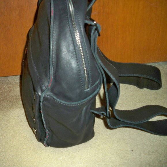Hammitt Hunter Medium Black Leather Backpack Gunmetal Hardware-EUC!! $395